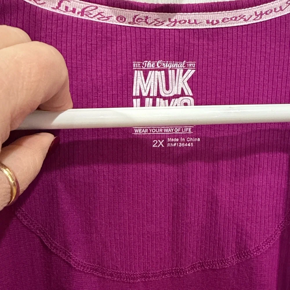 Muk Luks Fuchsia Open Cardigan and pants - Size 2X - Picture 13 of 14